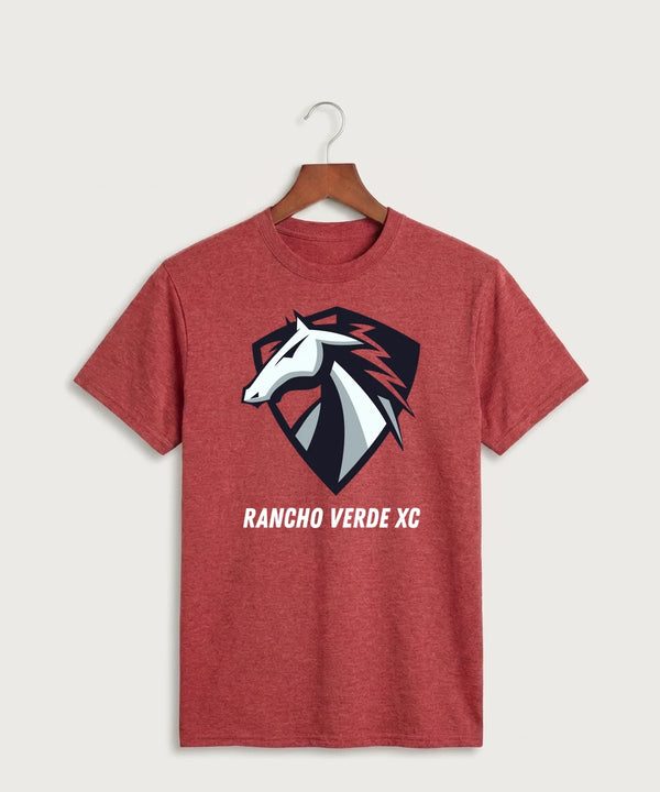 Rancho Verde XC - Heather Red Port & Co Core Cotton Tee. PC54