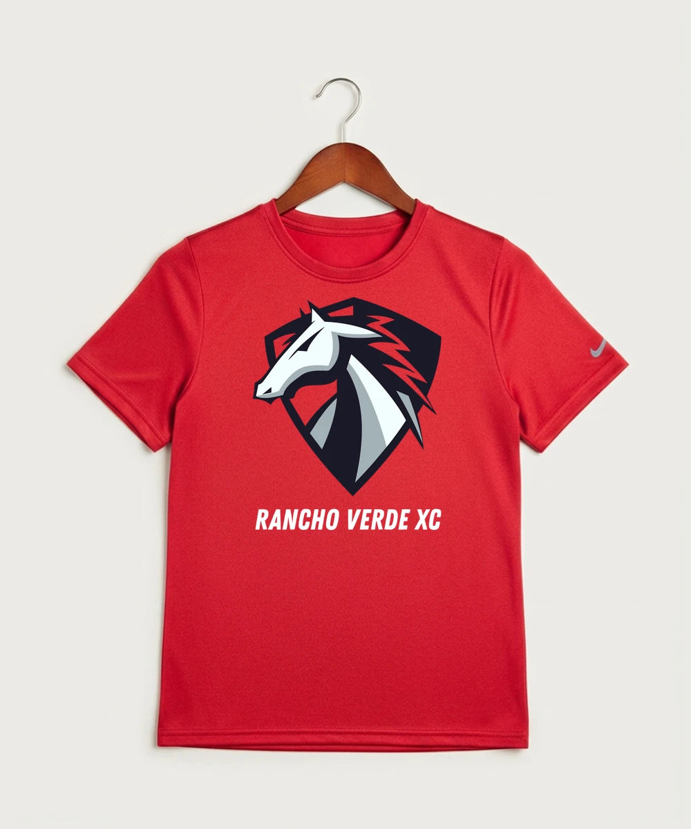 Rancho Verde Cross Country - University Red Nike Youth Swoosh Sleeve rLegend Tee NKDX8787