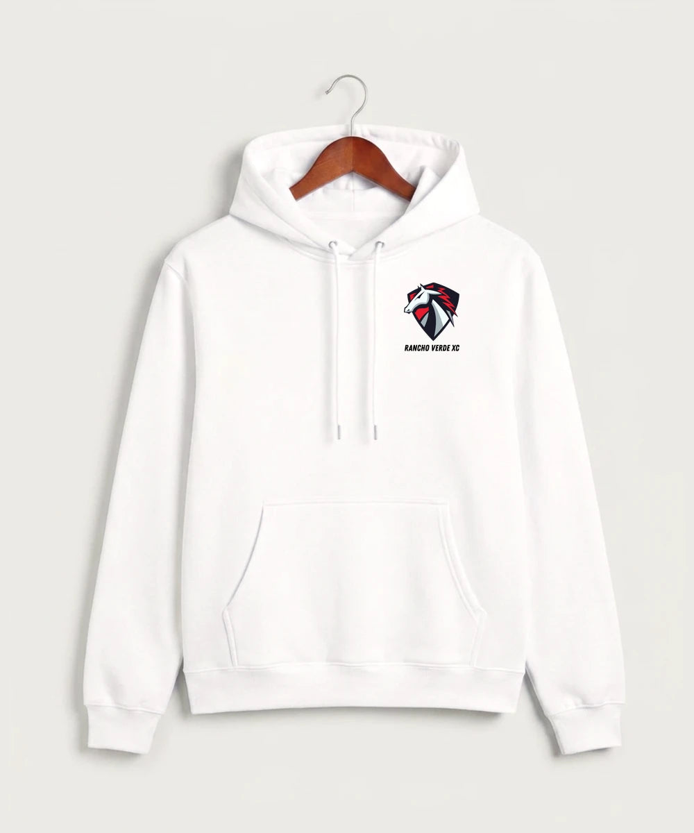 Rancho Verde Cross Country - White Hoodie Value - Left Chest
