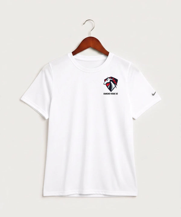 Rancho Verde Cross Country - White Nike Youth Swoosh Sleeve rLegend Tee NKDX8787