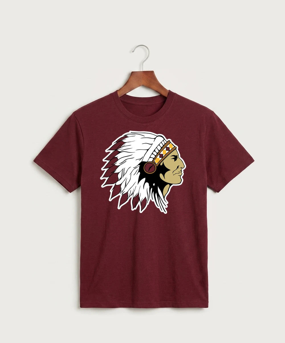 Stockton High School Football - Athletic Maroon Port & Co Core Cotton Tee. PC54