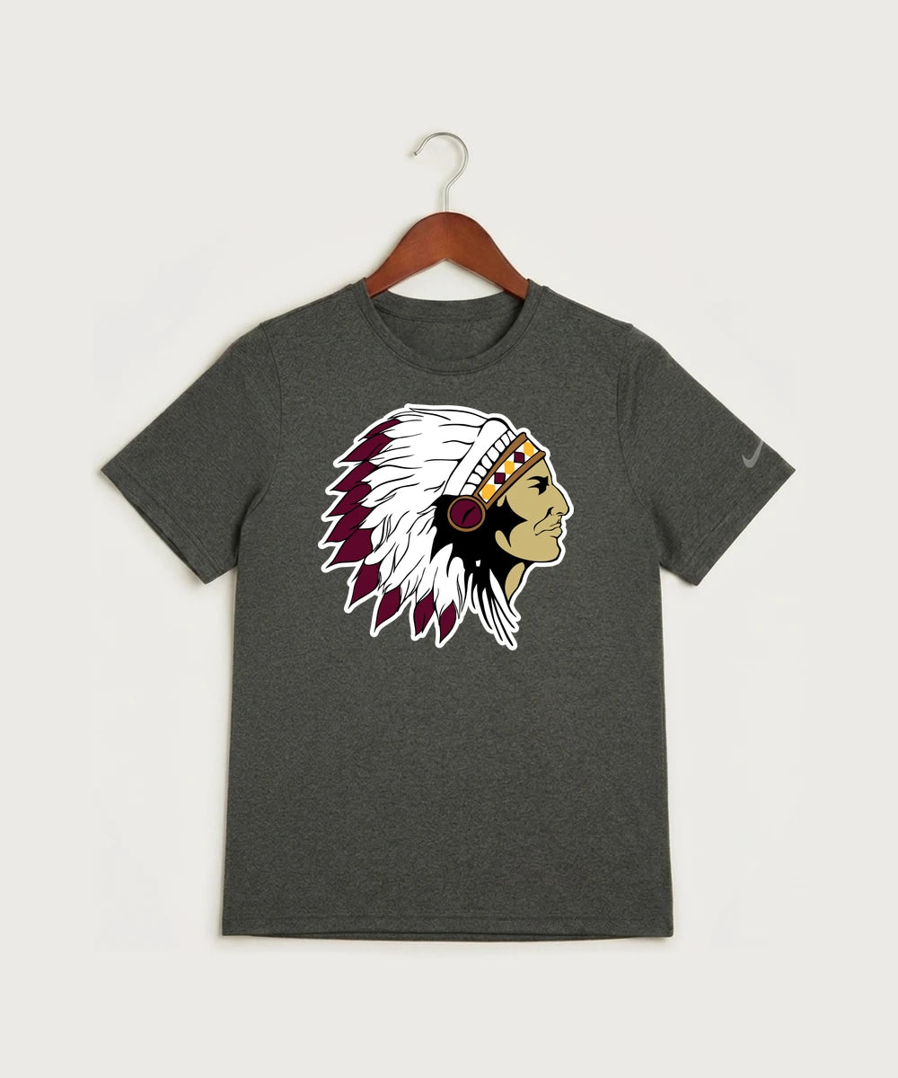 Stockton High School Football - Dark Smoke Heather Nike Youth Swoosh Sleeve rLegend Tee NKDX8787