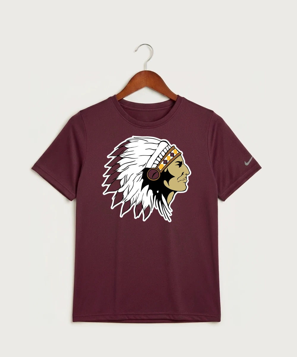 Stockton High School Football - Deep Maroon Nike Youth Swoosh Sleeve rLegend Tee NKDX8787