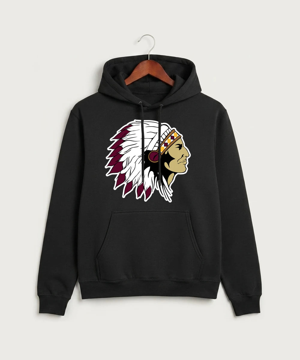 Stockton High School Football - Jet Black Port & Co Core Fleece Pullover Hooded Sweatshirt. PC78H