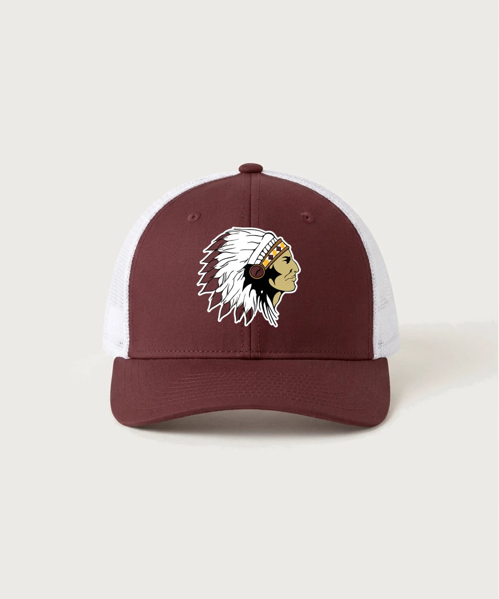 Stockton High School Football - Maroon/ White Sport-Tek Club Trucker Cap STC46