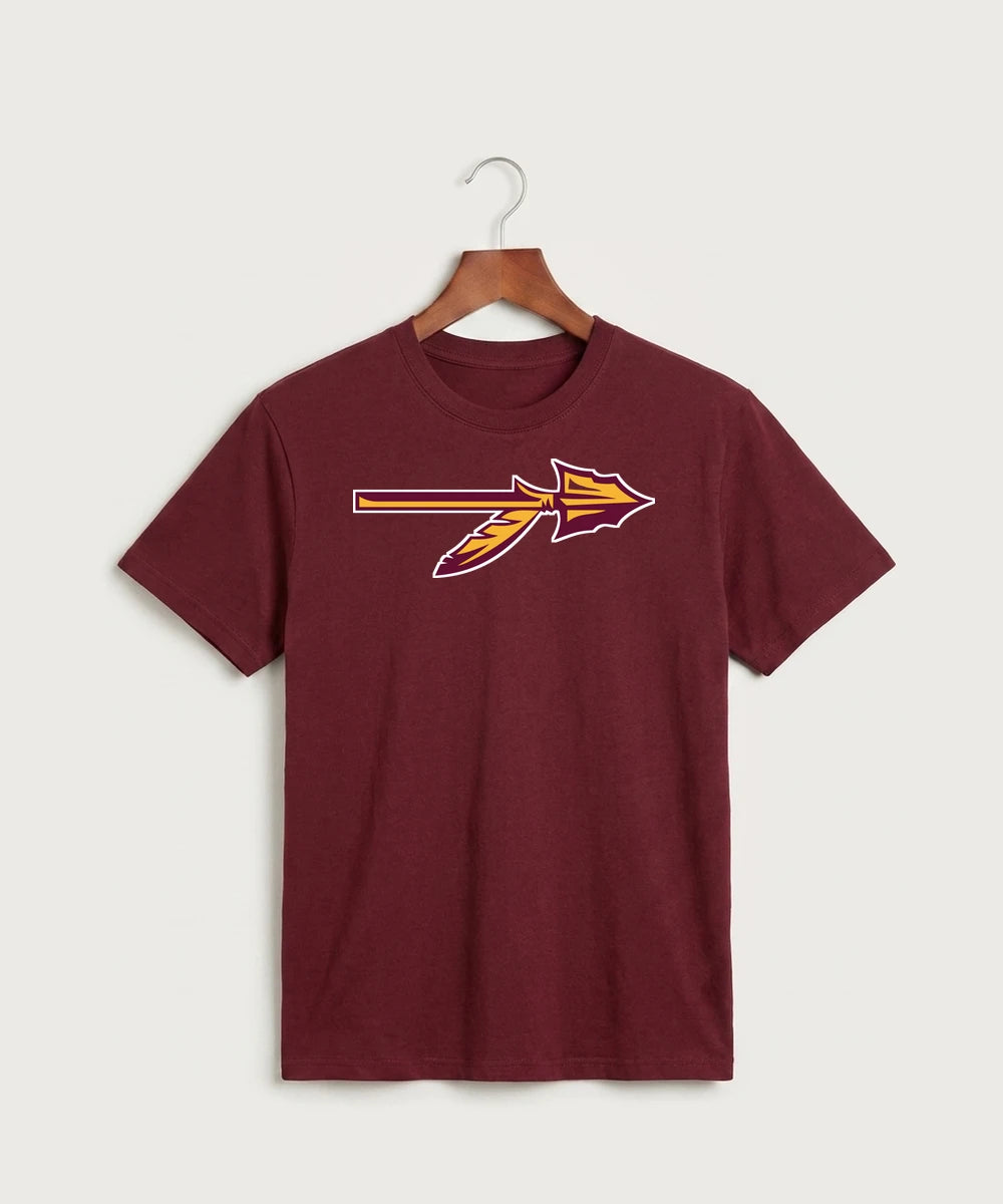 Stockton High School Football - Athletic Maroon Port & Co Core Cotton Tee. PC54