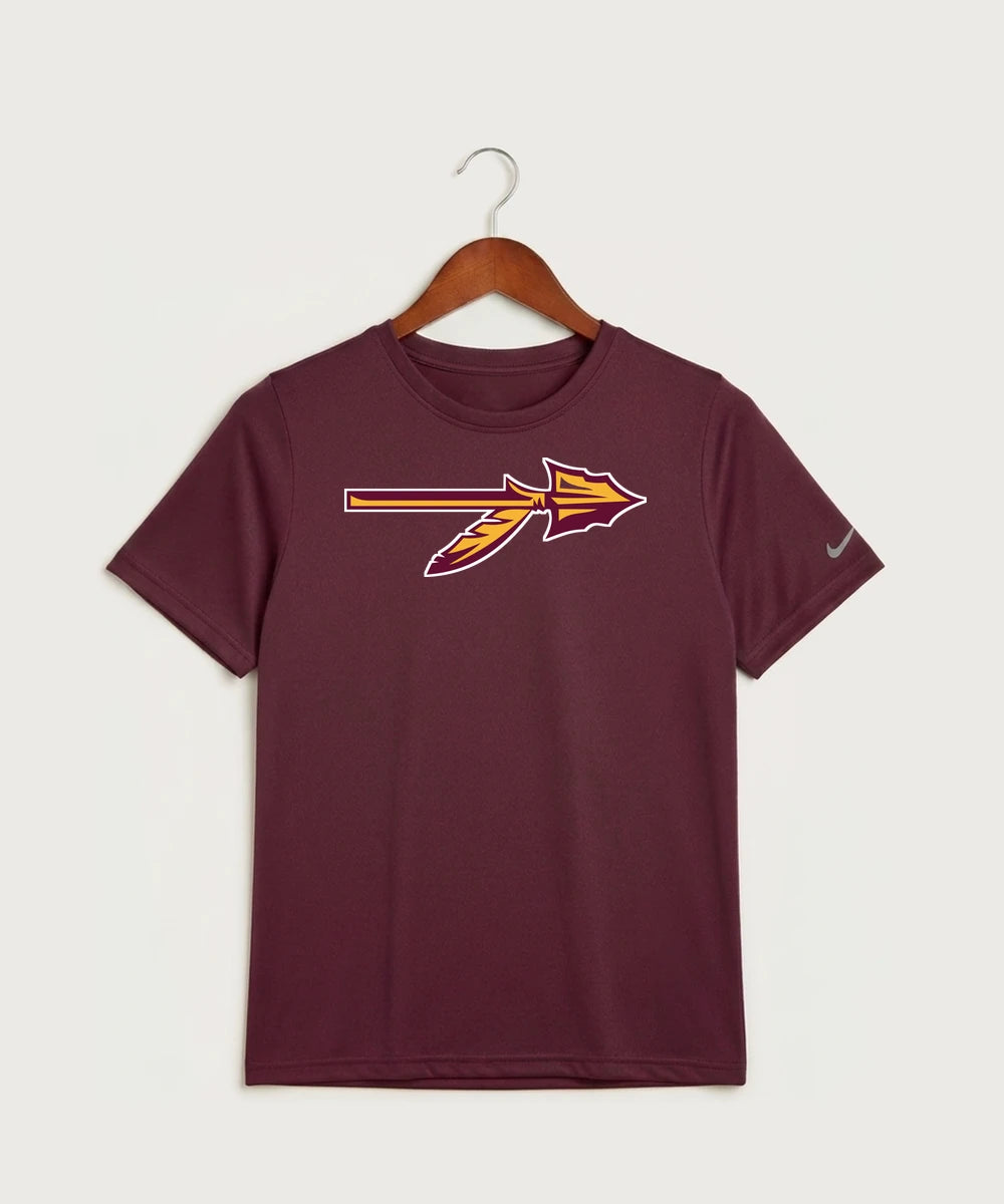Stockton High School Football - Deep Maroon Nike Youth Swoosh Sleeve rLegend Tee NKDX8787