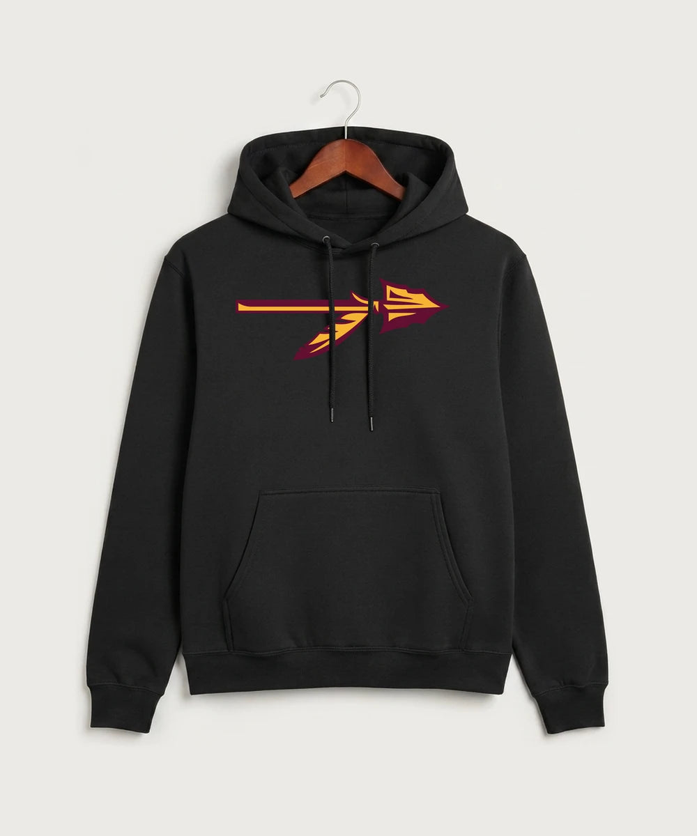 Stockton High School Football - Jet Black Port & Co Core Fleece Pullover Hooded Sweatshirt. PC78H