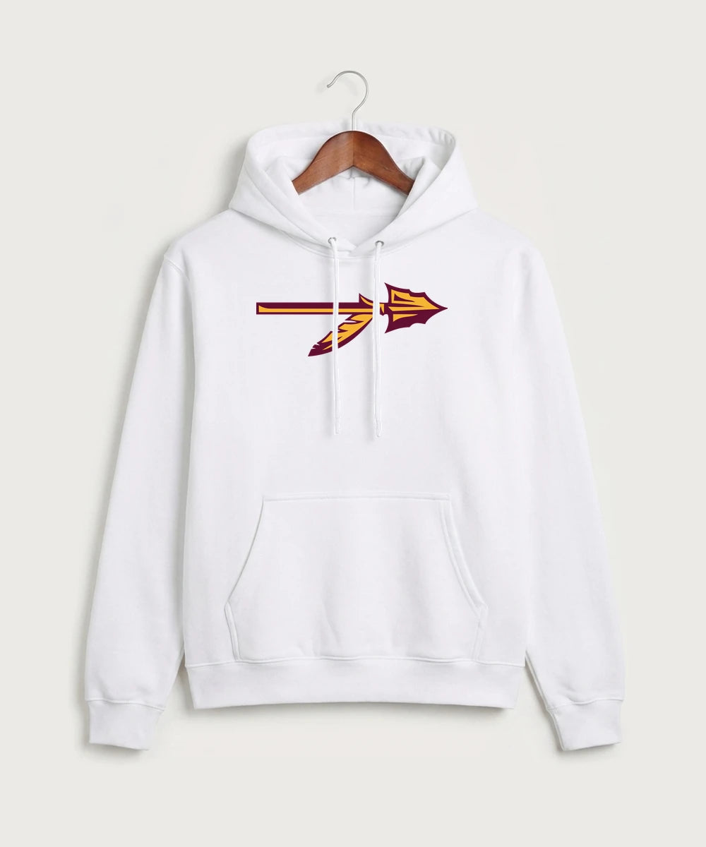 Stockton High School Football - White Port & Co Core Fleece Pullover Hooded Sweatshirt. PC78H