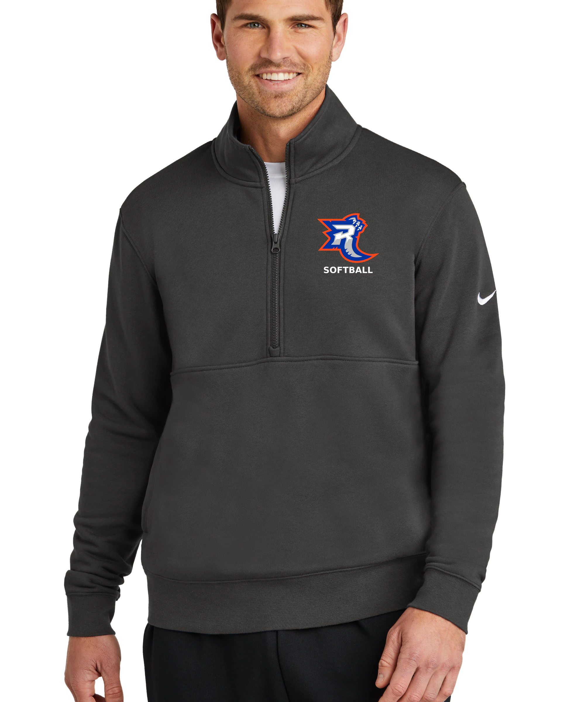 Carlton Wrenshall Softball - Anthracite 1/2 Zip - Left Chest