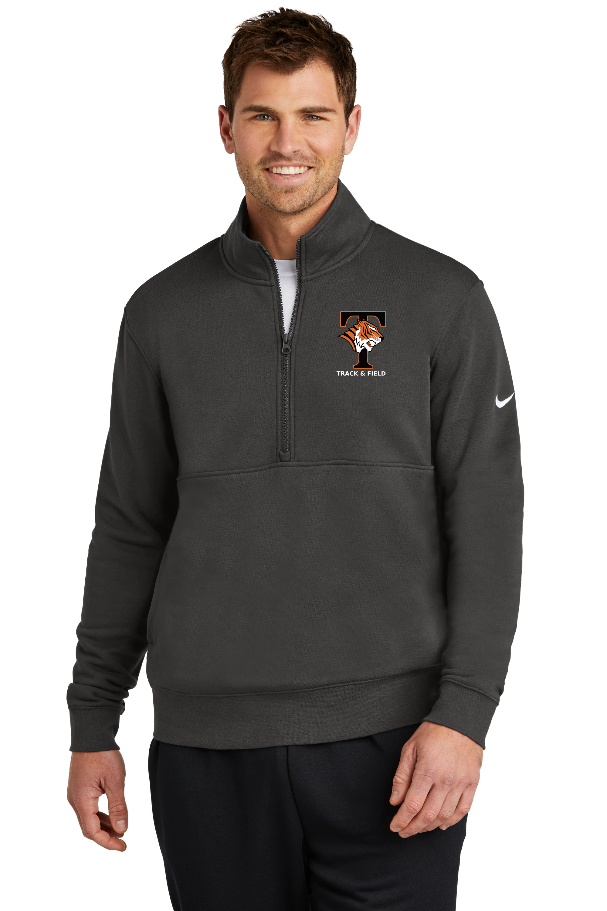 St. Cloud Tech Track & Field - Anthracite 1/2 Zip - Left Chest