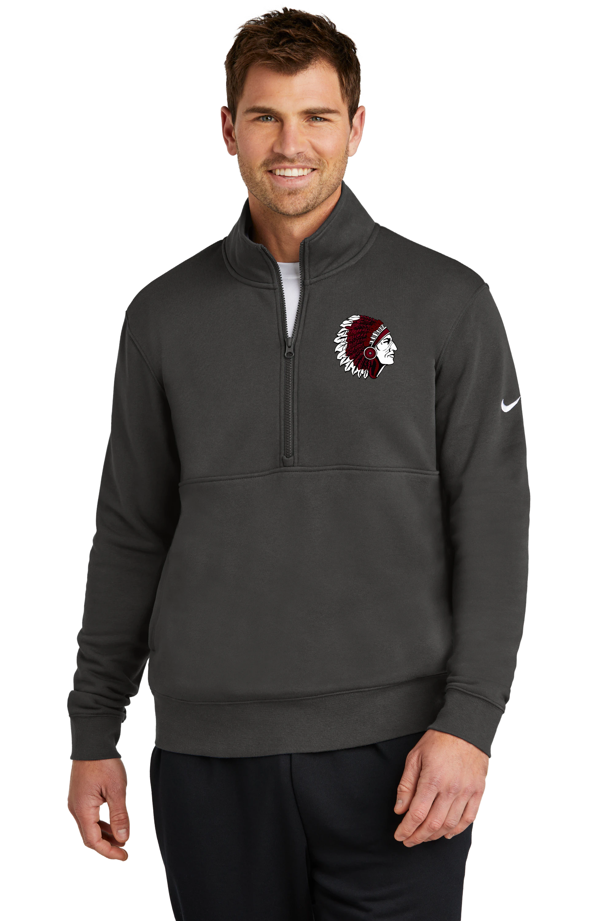 Broken Bow Spring Sports - Anthracite 1/2 Zip - Left Chest