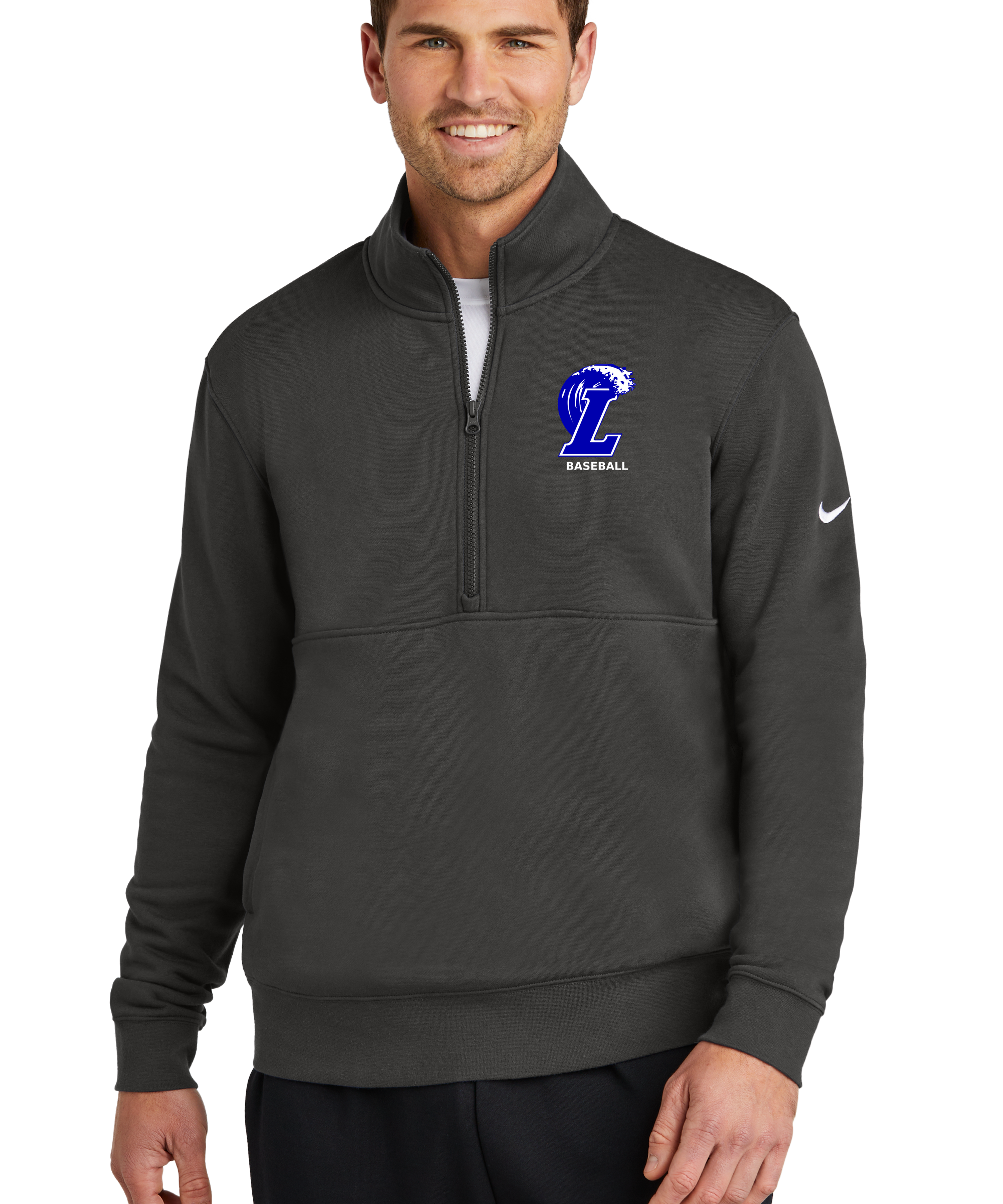 Lakeview Baseball - Anthracite 1/2 Zip - Left Chest