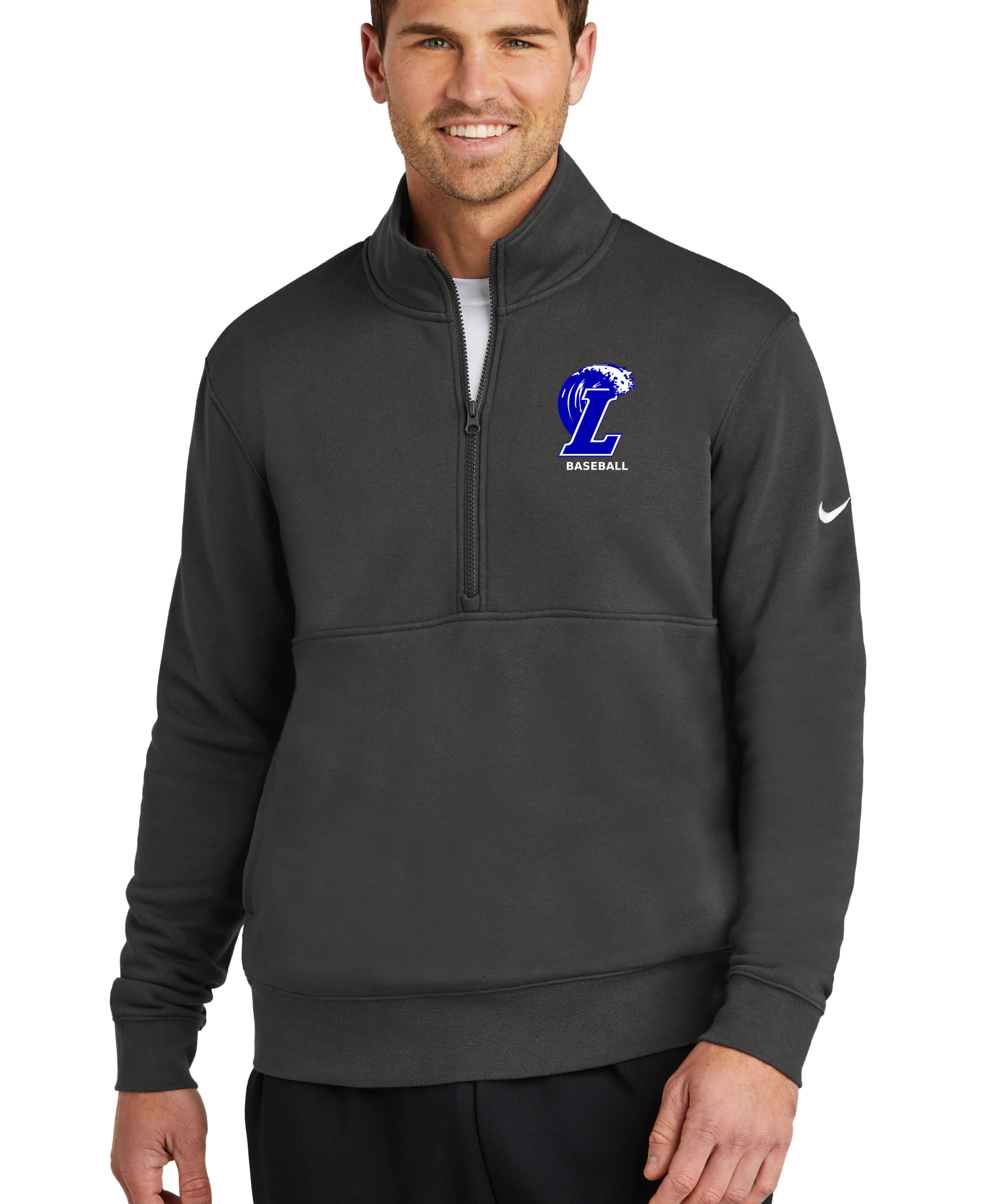 Lakeview Baseball - Anthracite 1/2 Zip - Left Chest