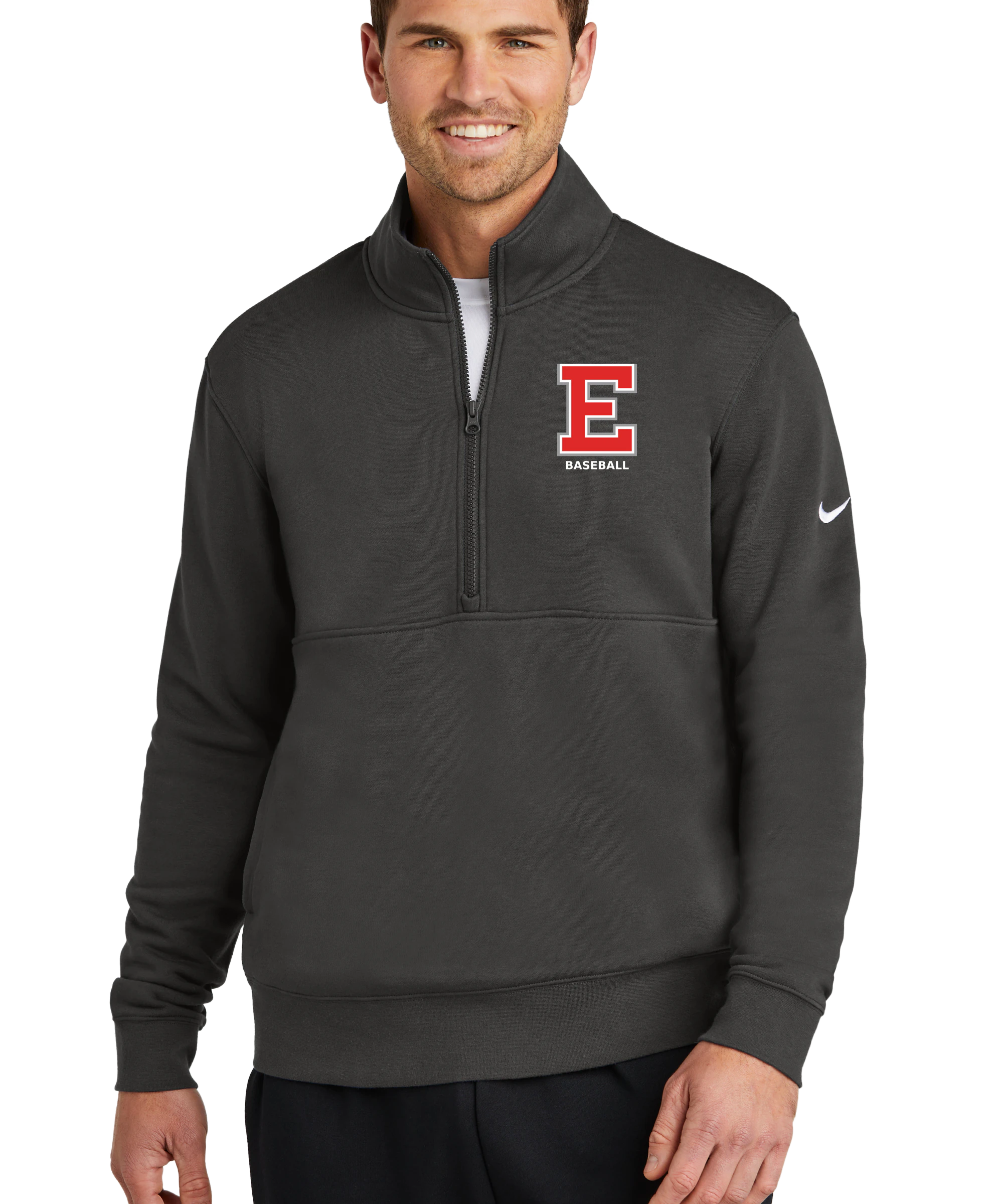 Duluth East Baseball - Anthracite 1/2 Zip - Left Chest