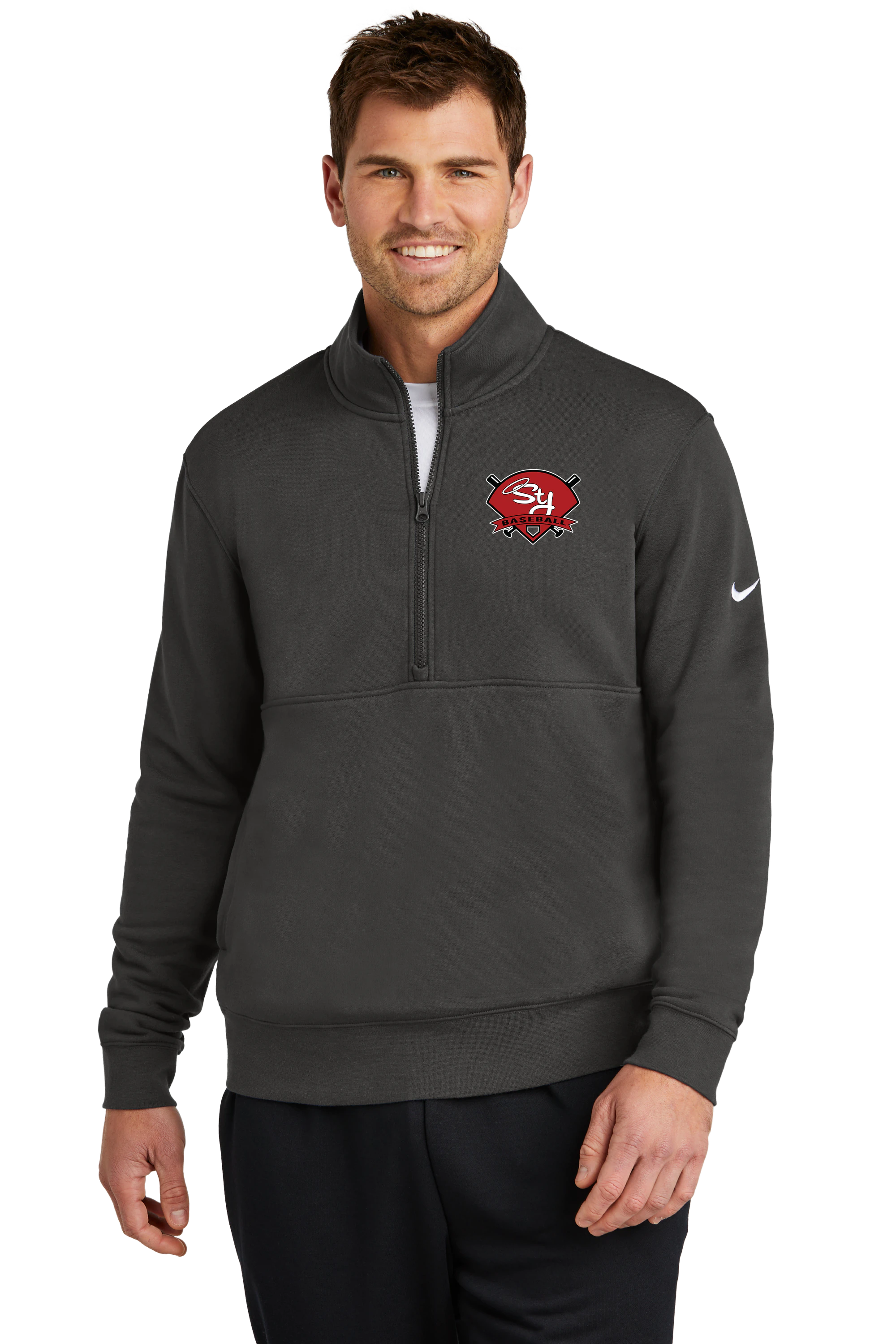 St. James Baseball - Anthracite 1/2 Zip - Left Chest