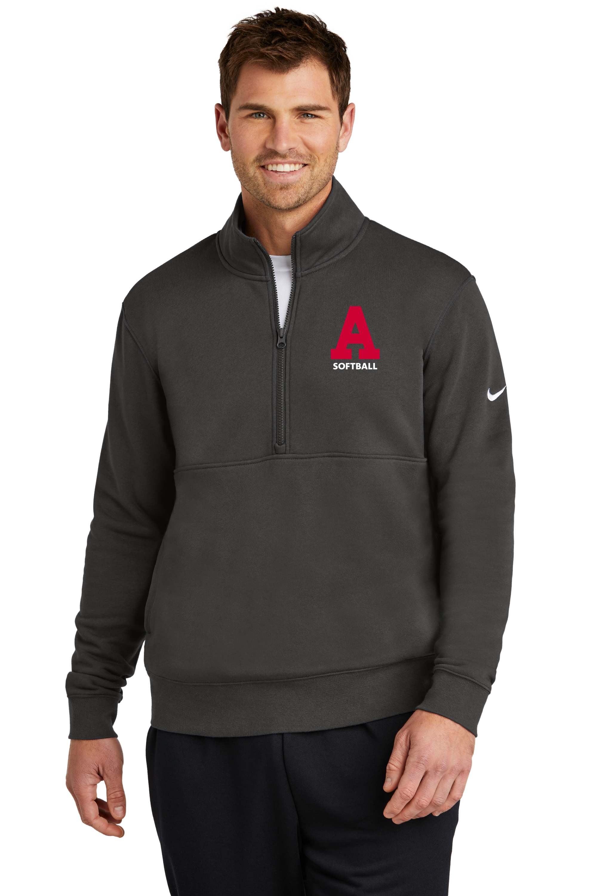 Austin Softball - Anthracite 1/2 Zip - Left Chest