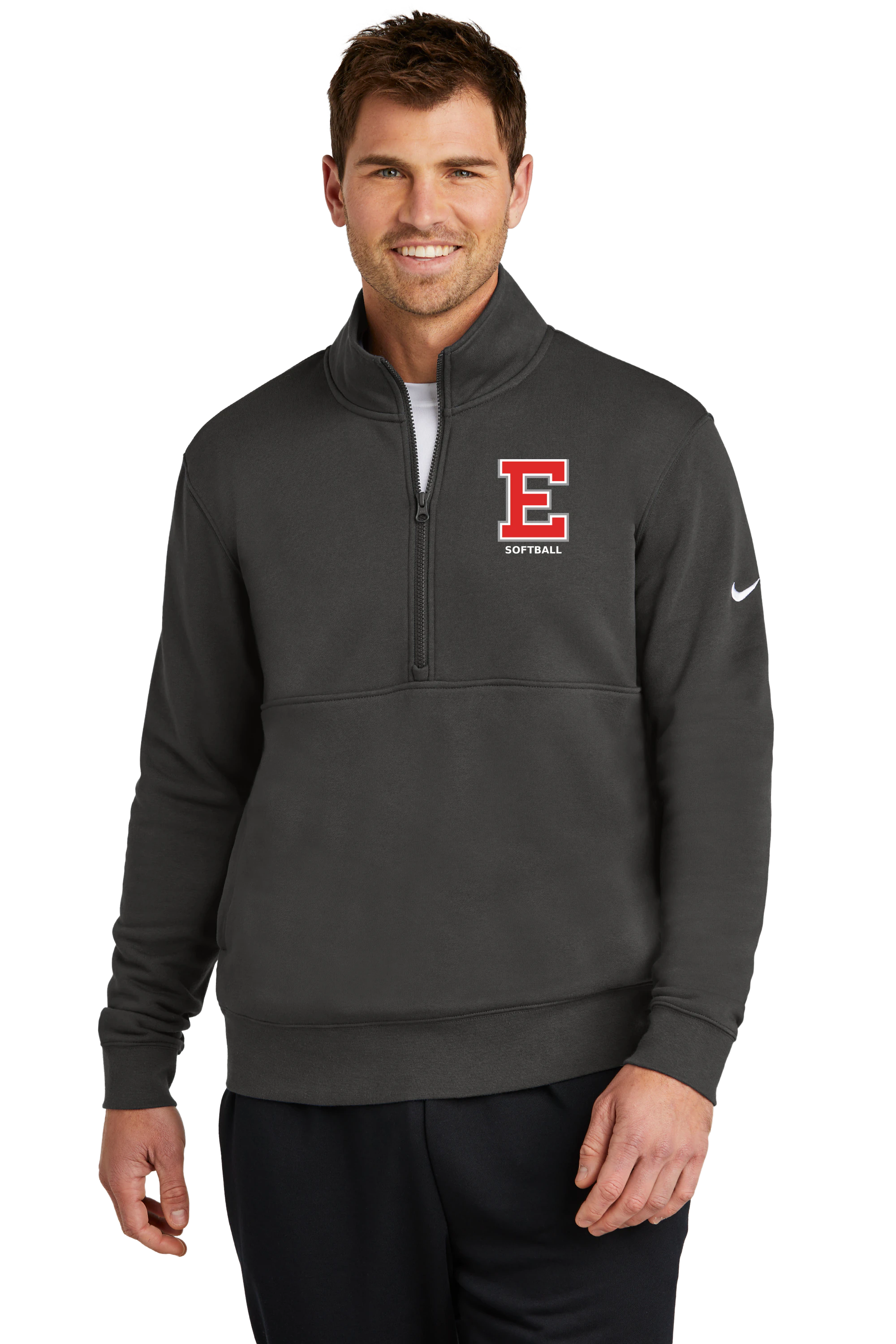 Duluth East Softball - Anthracite 1/2 Zip - Left Chest
