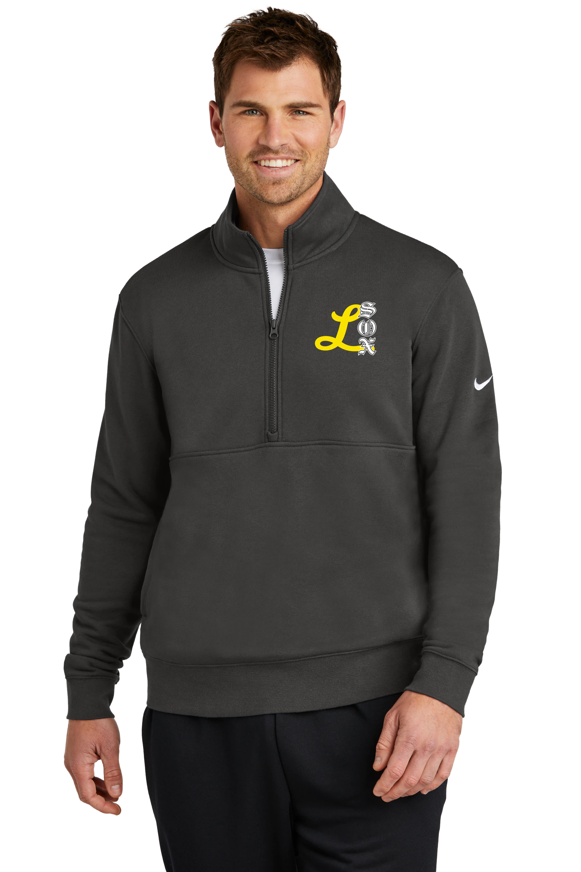 Lamberton LongSox Baseball - Anthracite 1/2 Zip - Left Chest