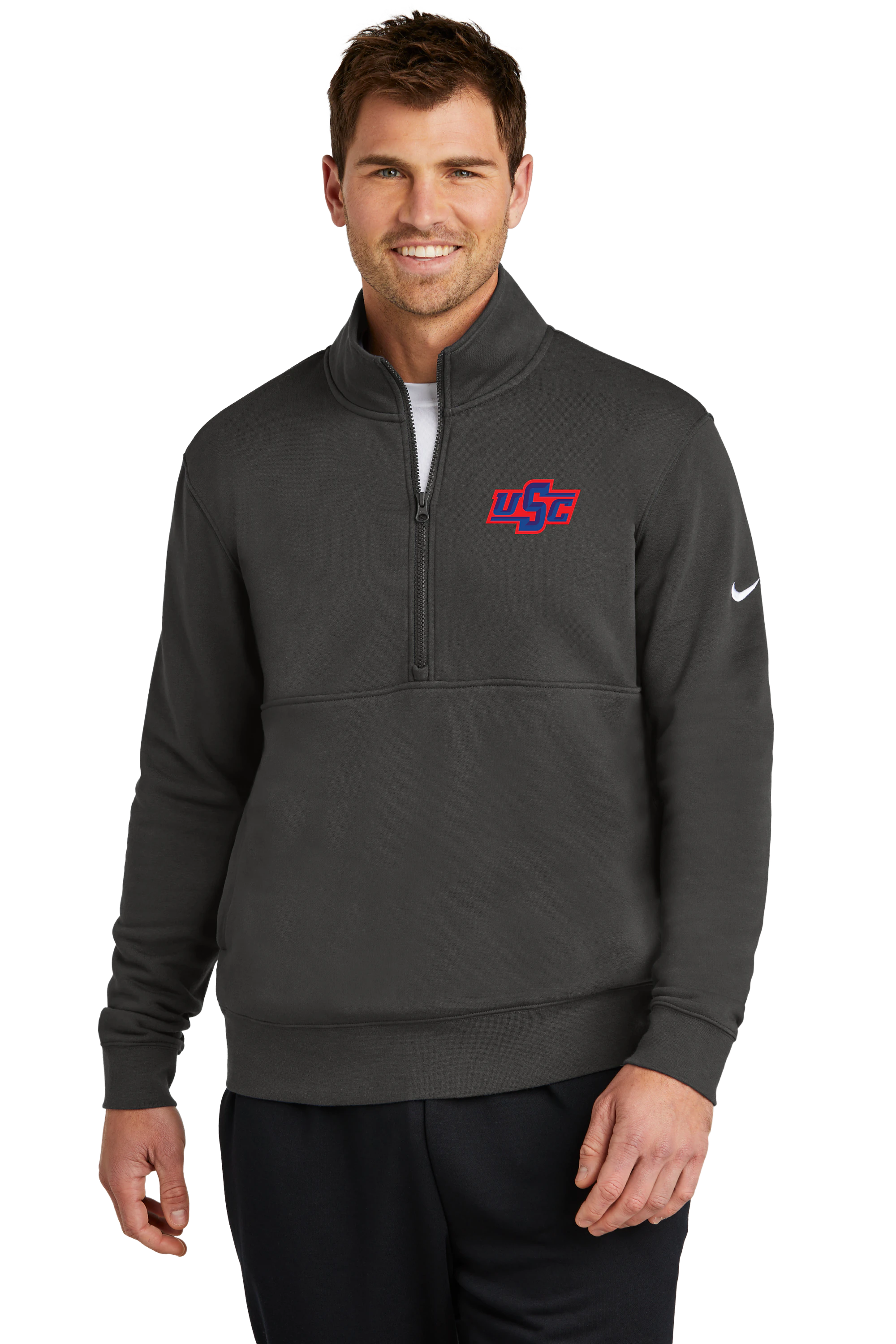 Wells Baseball & Softball - Anthracite 1/2 Zip - Left Chest