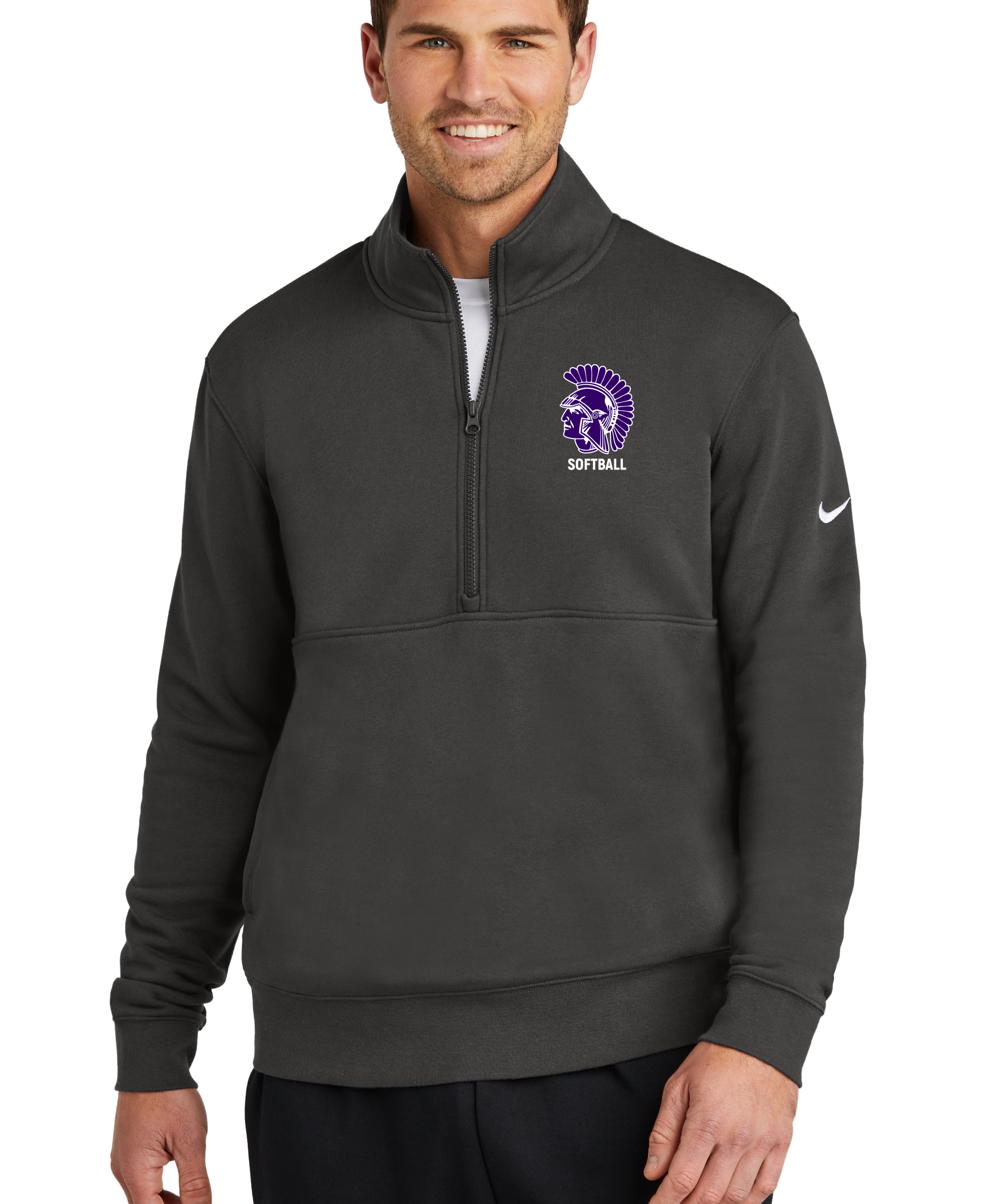 Barnesville Softball - Anthracite 1/2 Zip - Left Chest