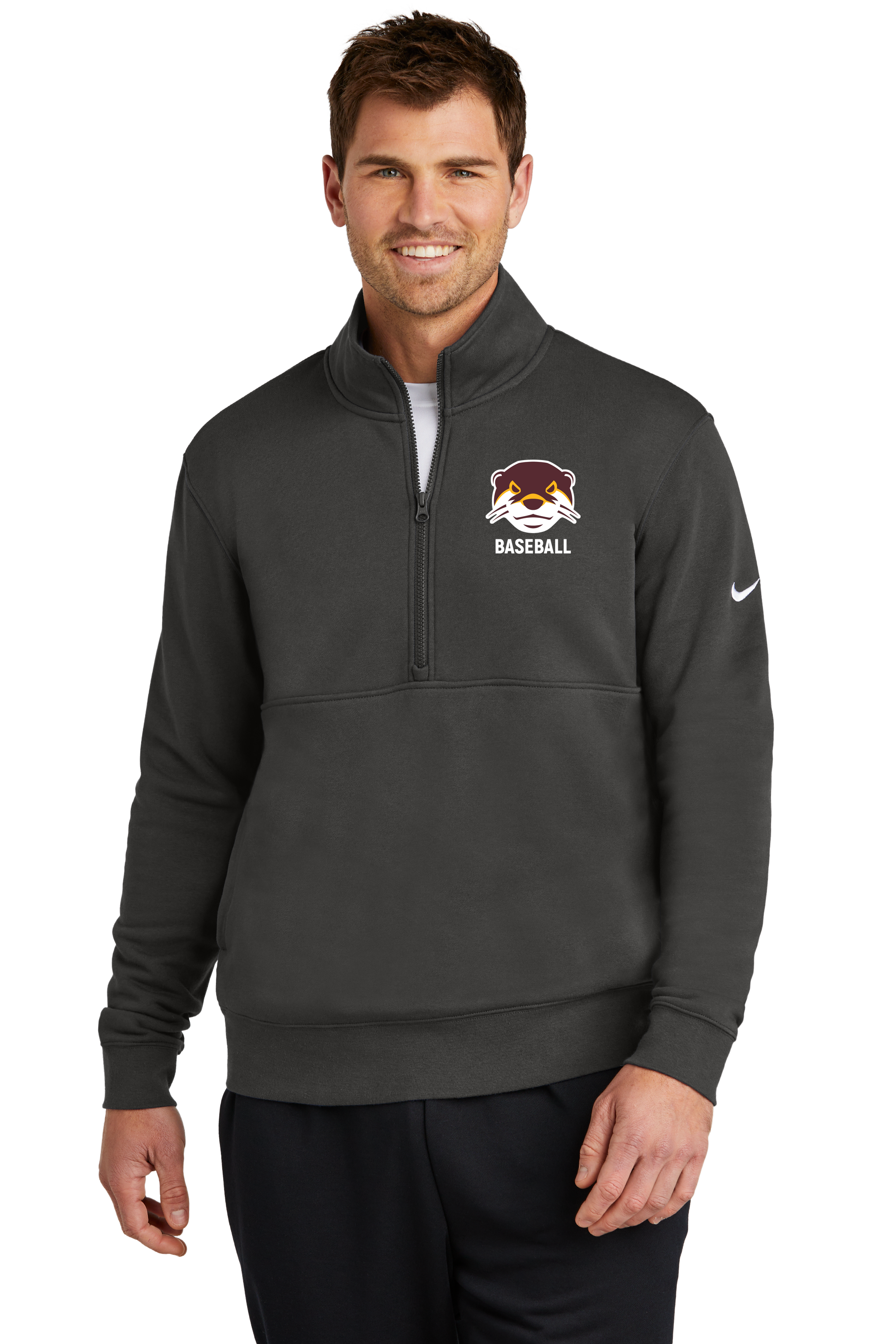 Fergus Falls Baseball - Anthracite 1/2 Zip - Left Chest