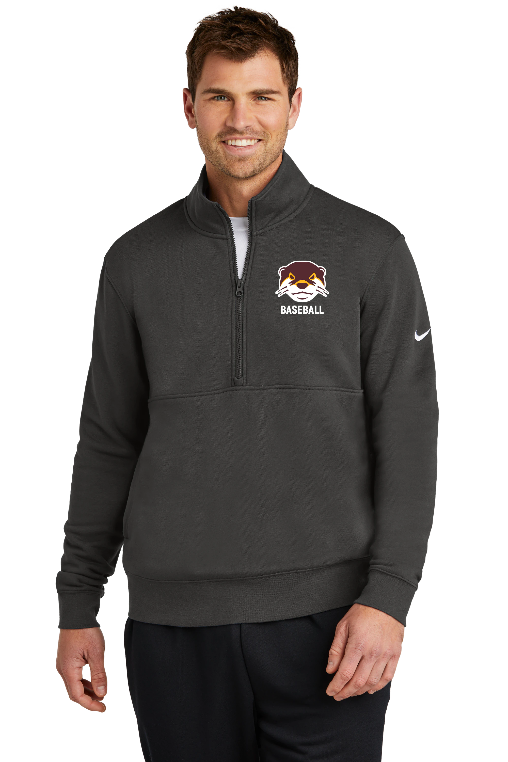 Fergus Falls Baseball - Anthracite 1/2 Zip - Left Chest