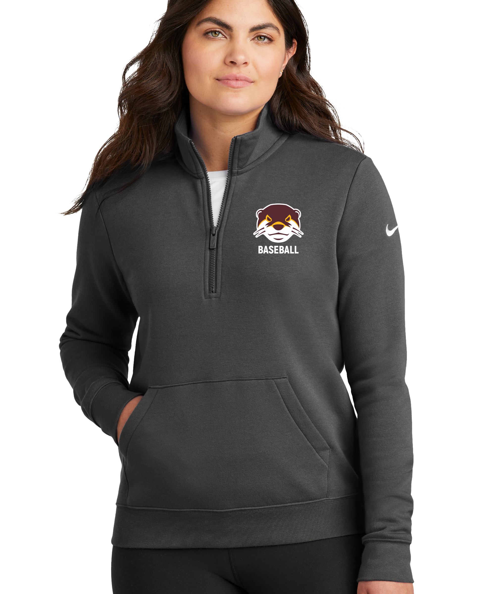 Fergus Falls Baseball - Anthracite 1/2 Zip - Left Chest