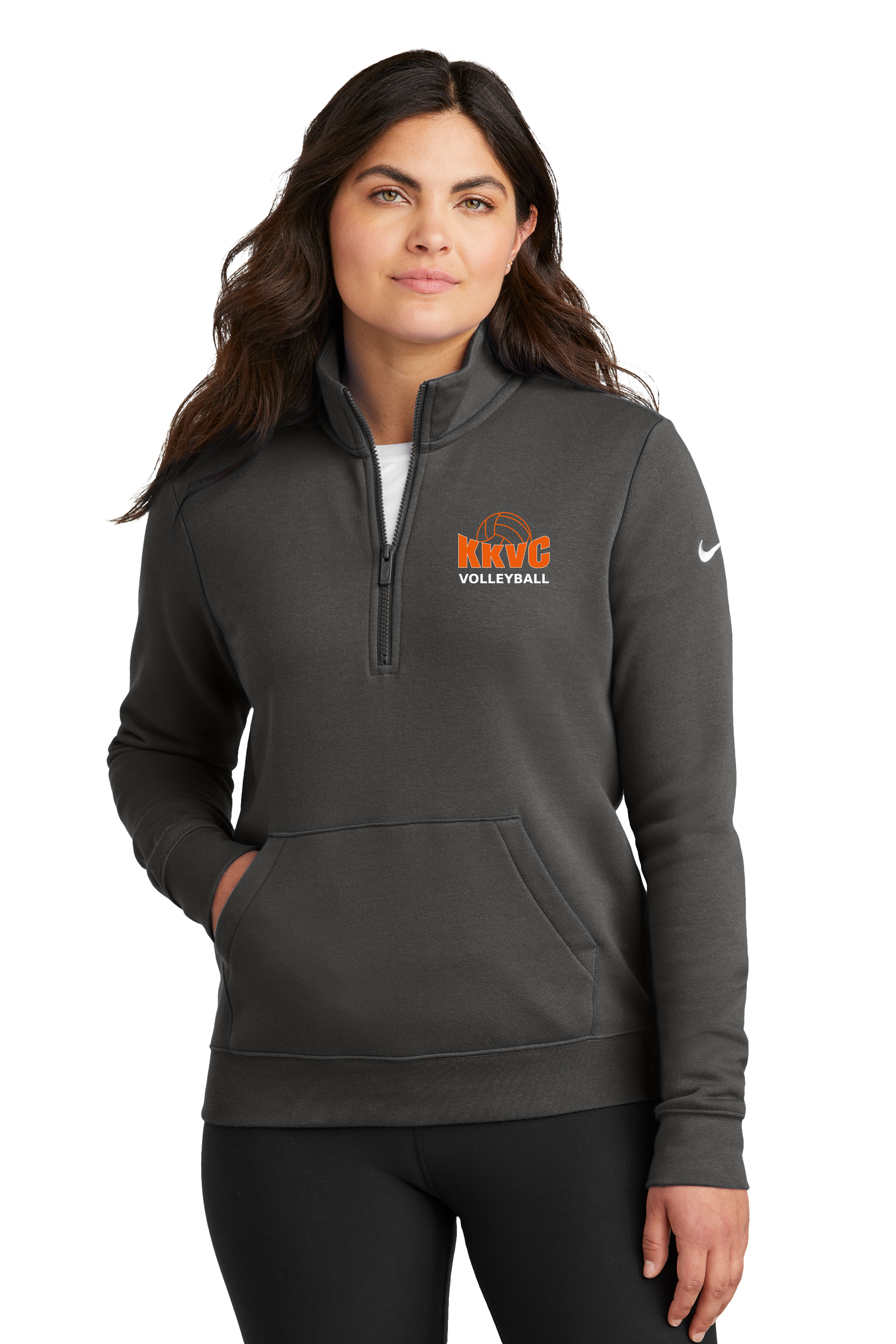 KVCC Volleyball - Anthracite 1/2 Zip - Left Chest