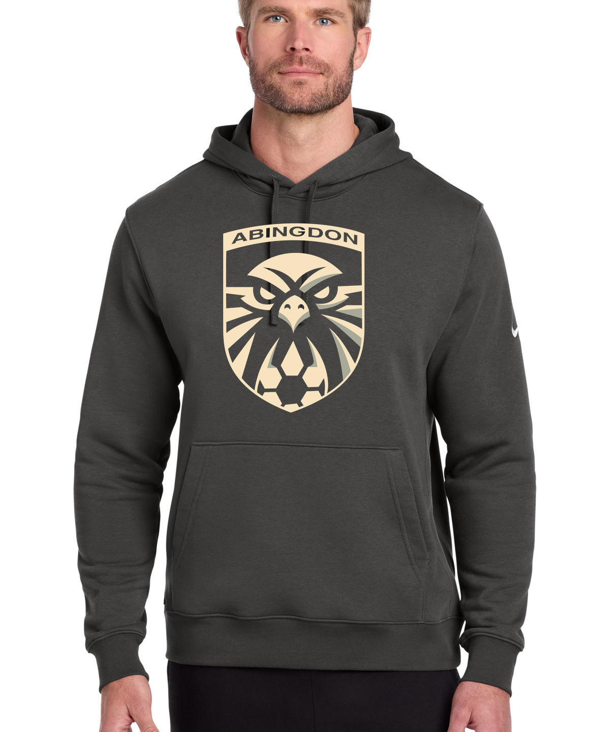Abingdon High School soccer_boys - Anthracite Nike Club Fleece Sleeve Swoosh Pullover Hoodie NKDR1499