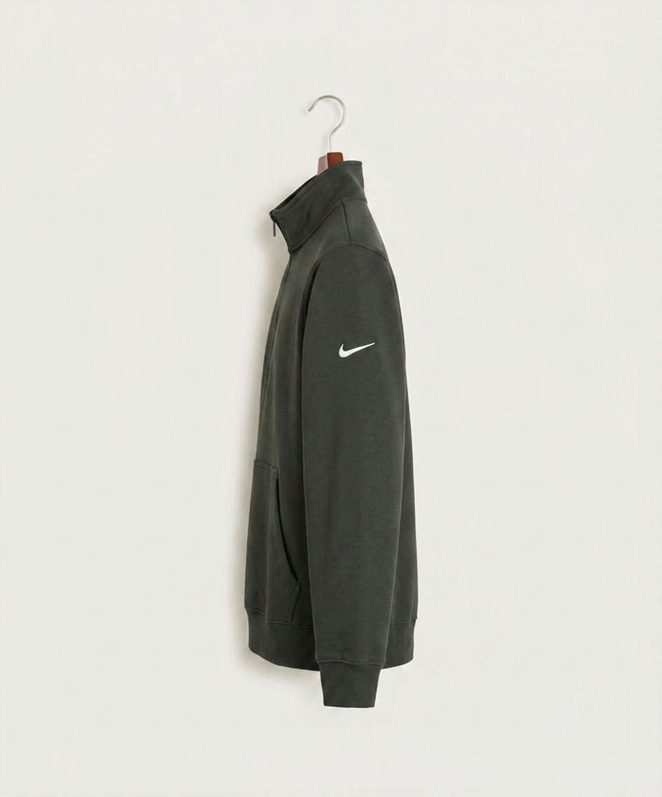 Riverside High School Football general - Anthracite Nike Club Fleece Sleeve Swoosh 1/2-Zip NKDX6718 (side)