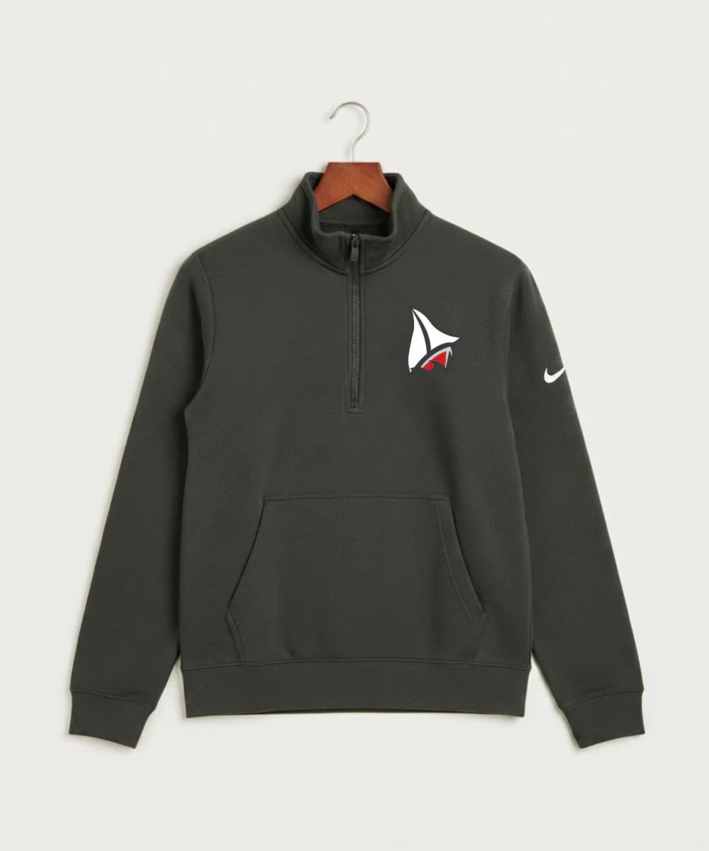Detroit Lakes Community High School Football (Boys) - Anthracite Nike Club Fleece Sleeve Swoosh 1/2-Zip NKDX6718