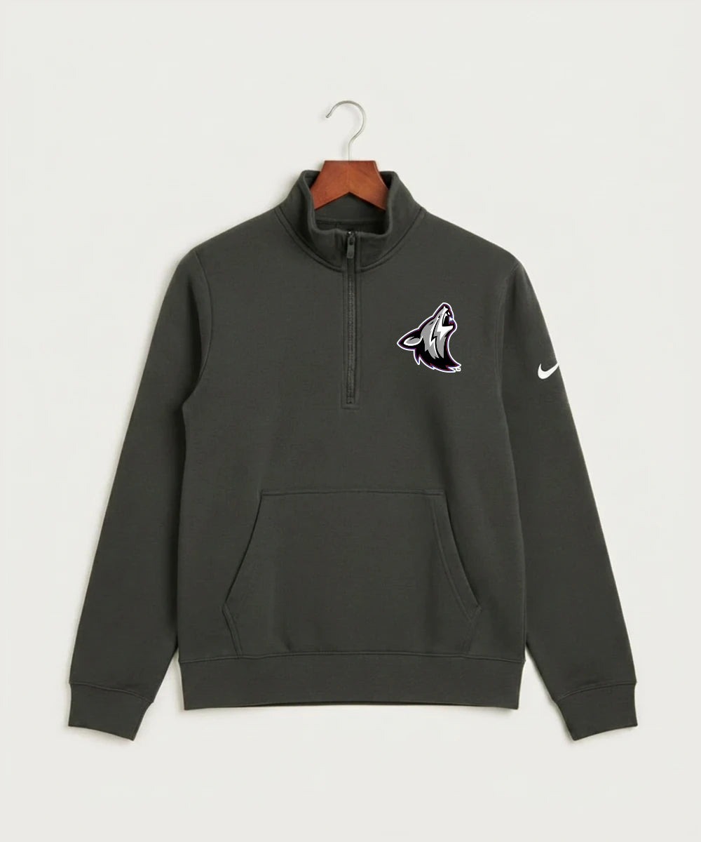 Heron Lake-Okabena High School Football (Boys) - Anthracite Nike Club Fleece Sleeve Swoosh 1/2-Zip NKDX6718