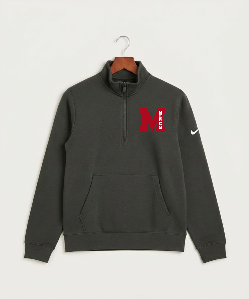 Mcgregor High School Football (Boys) - Anthracite Nike Club Fleece Sleeve Swoosh 1/2-Zip NKDX6718