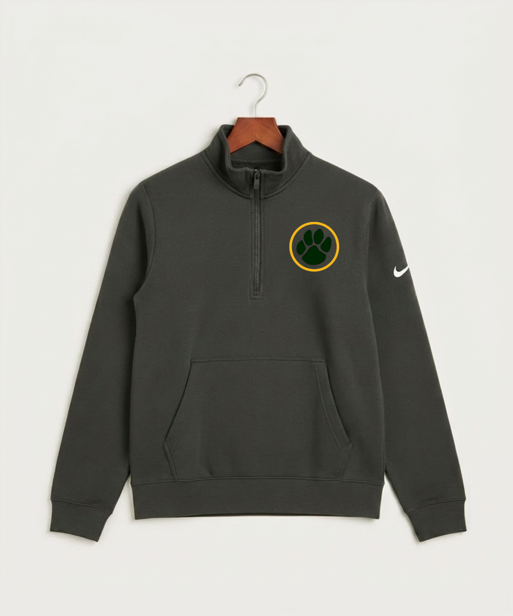 Ashwaubenon High School Team Store - Anthracite Nike Club Fleece Sleeve Swoosh 1/2-Zip NKDX6718