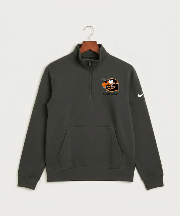 Giltner High School Football - Anthracite Nike Club Fleece Sleeve Swoosh 1/2-Zip NKDX6718