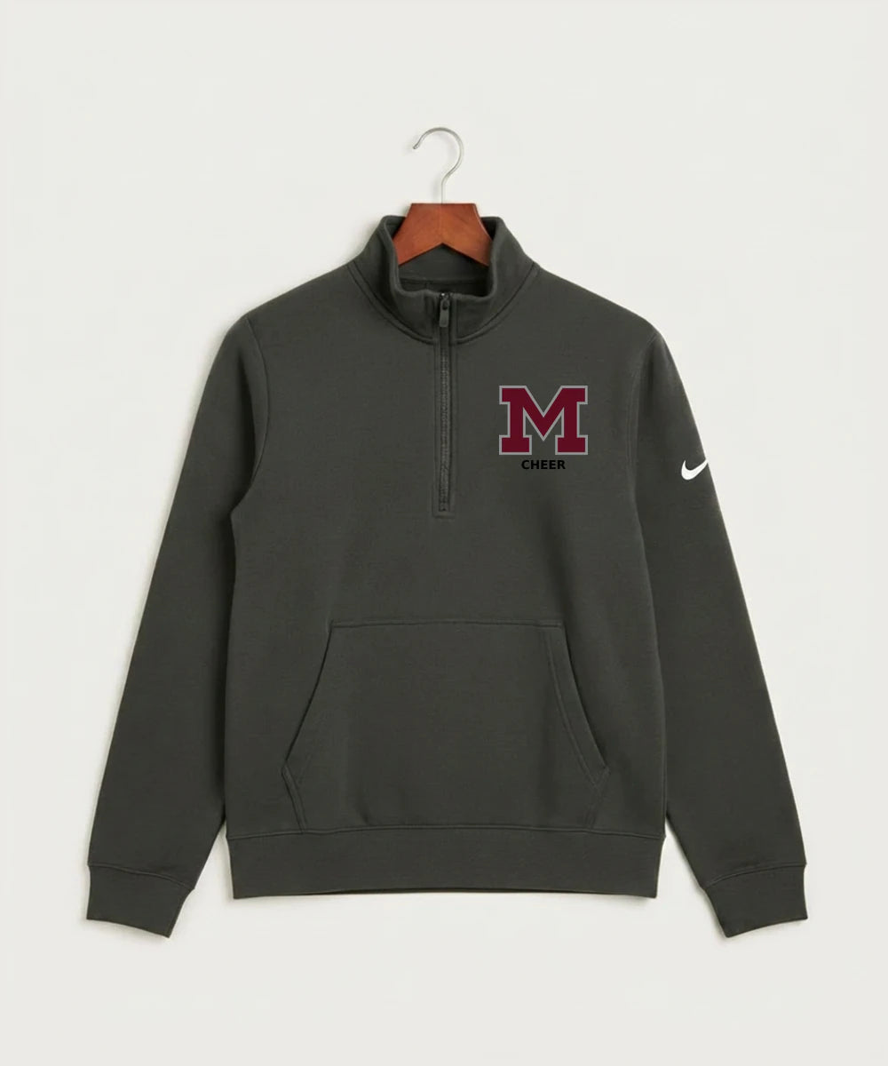 Moline Cheer general - Anthracite Nike Club Fleece Sleeve Swoosh 1/2-Zip NKDX6718