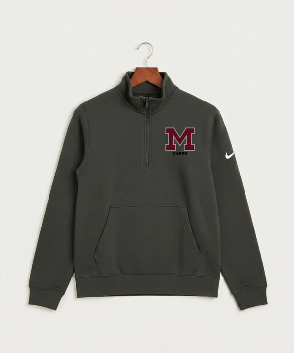 Moline Cheer general - Anthracite Nike Club Fleece Sleeve Swoosh 1/2-Zip NKDX6718