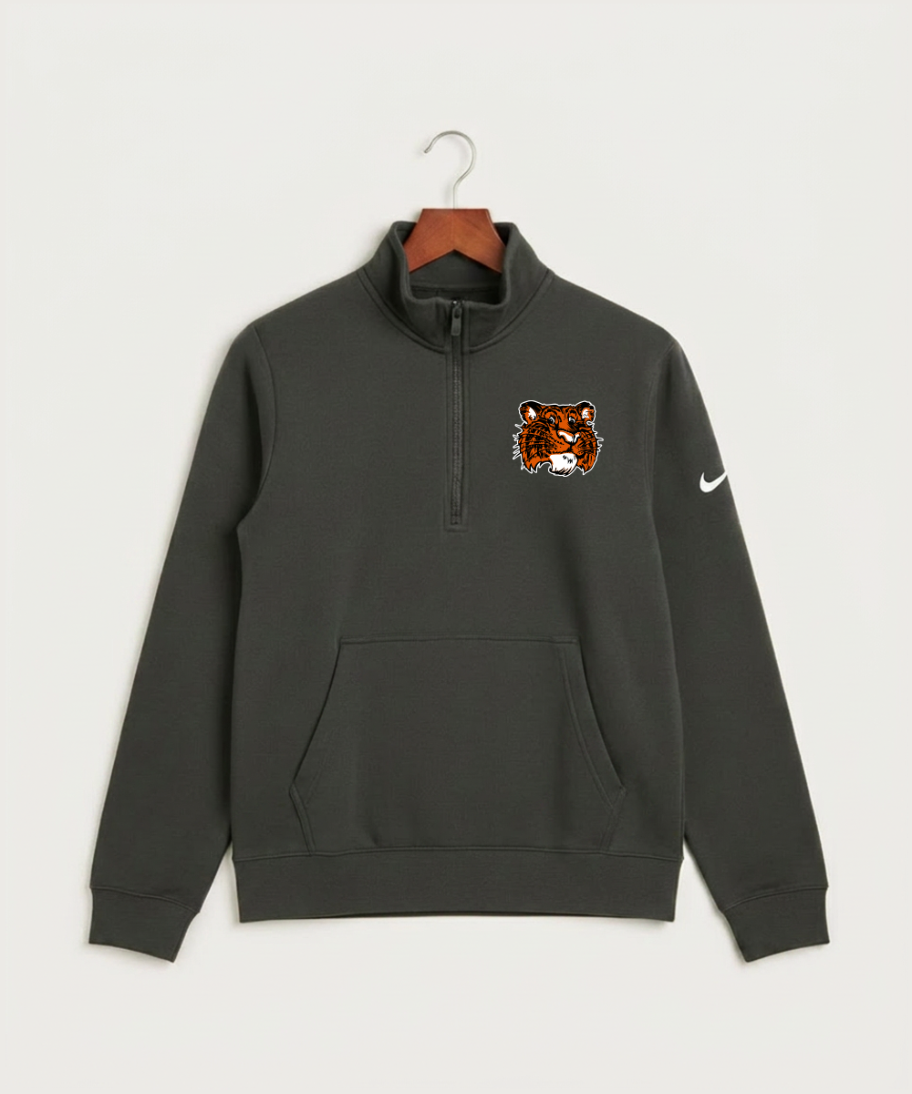 Browerville Public High School Athletics Coed - Anthracite Nike Club Fleece Sleeve Swoosh 1/2-Zip NKDX6718