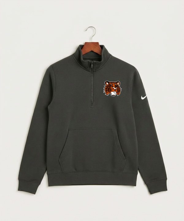 Browerville Public High School Athletics Coed - Anthracite Nike Club Fleece Sleeve Swoosh 1/2-Zip NKDX6718