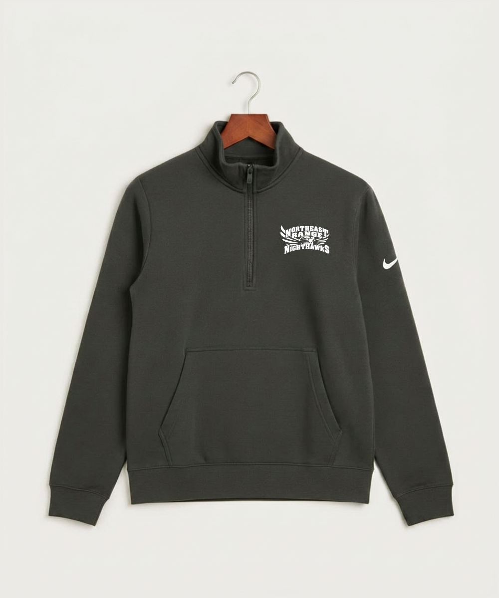 Northeast Range High School Volleyball (Girls) - Anthracite Nike Club Fleece Sleeve Swoosh 1/2-Zip NKDX6718