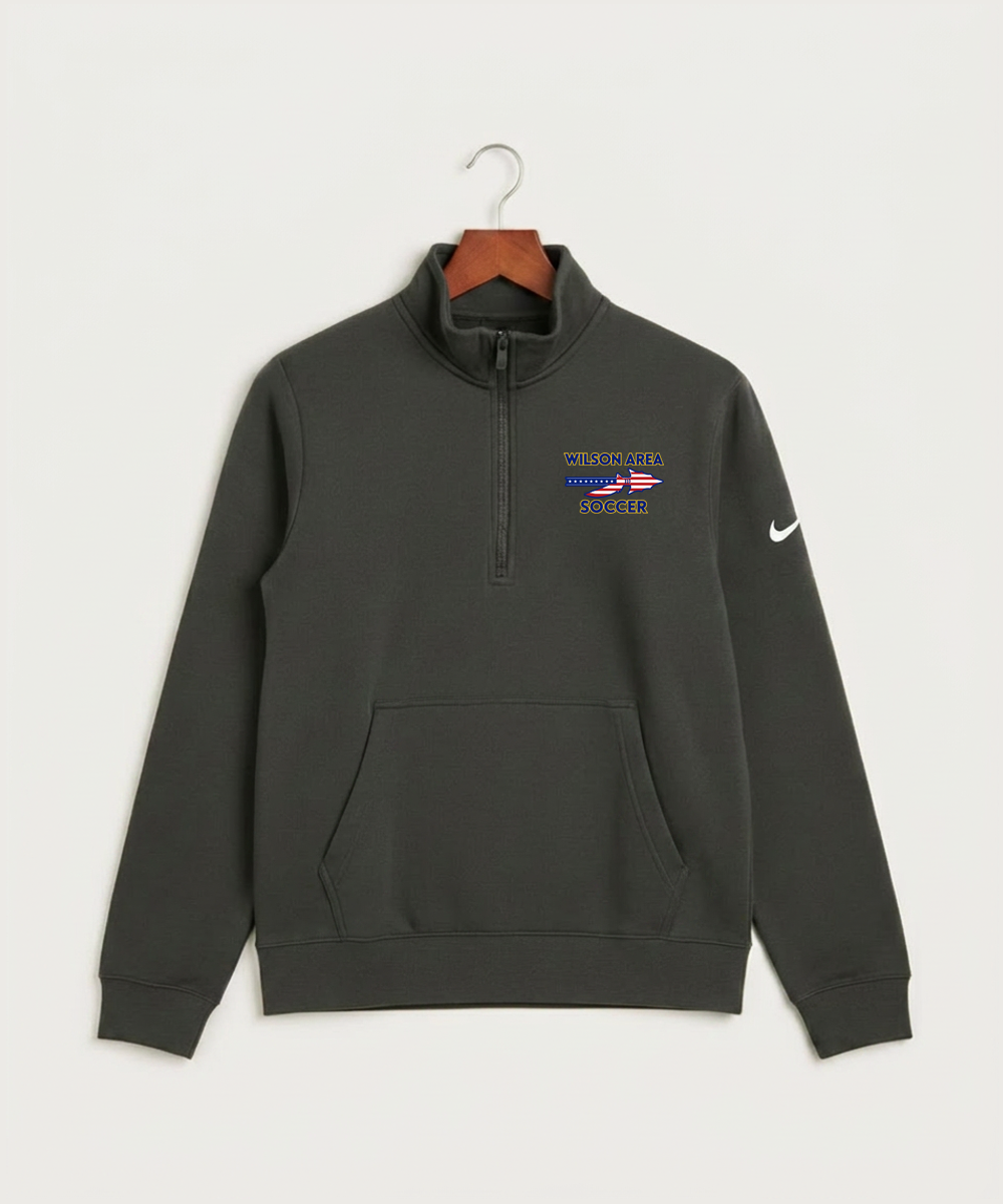Wilson Area School Soccer Soccer - Anthracite Nike Club Fleece Sleeve Swoosh 1/2-Zip NKDX6718