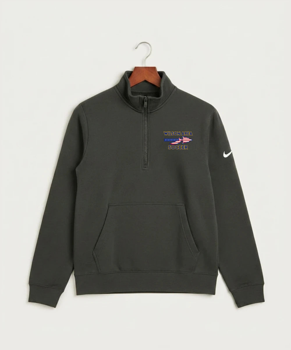 Wilson Area School Soccer Soccer - Anthracite Nike Club Fleece Sleeve Swoosh 1/2-Zip NKDX6718