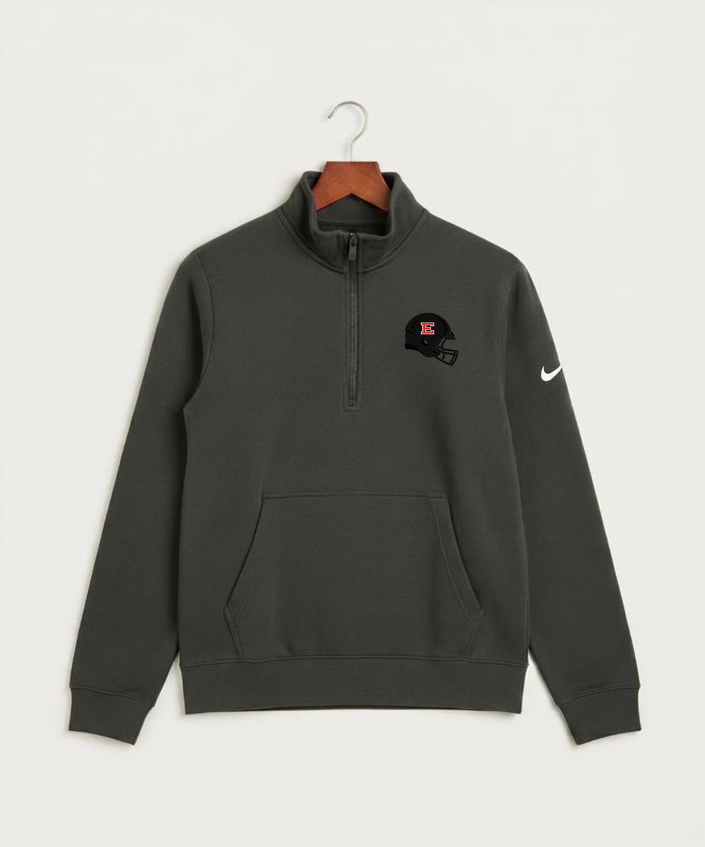 Duluth East High School Football (Boys) - Anthracite Nike Club Fleece Sleeve Swoosh 1/2-Zip NKDX6718