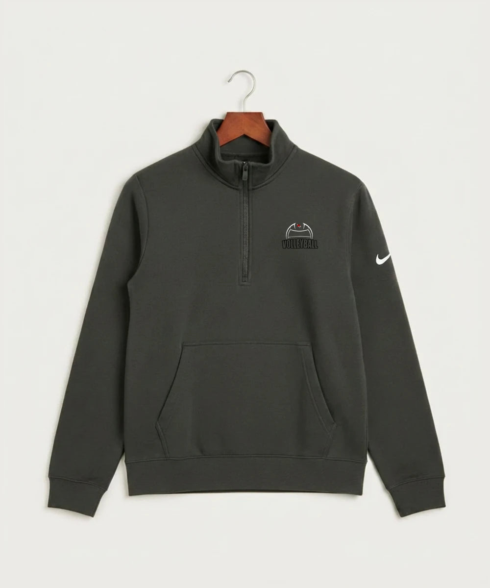 Ely Memorial High School Volleyball (Girls) - Anthracite Nike Club Fleece Sleeve Swoosh 1/2-Zip NKDX6718