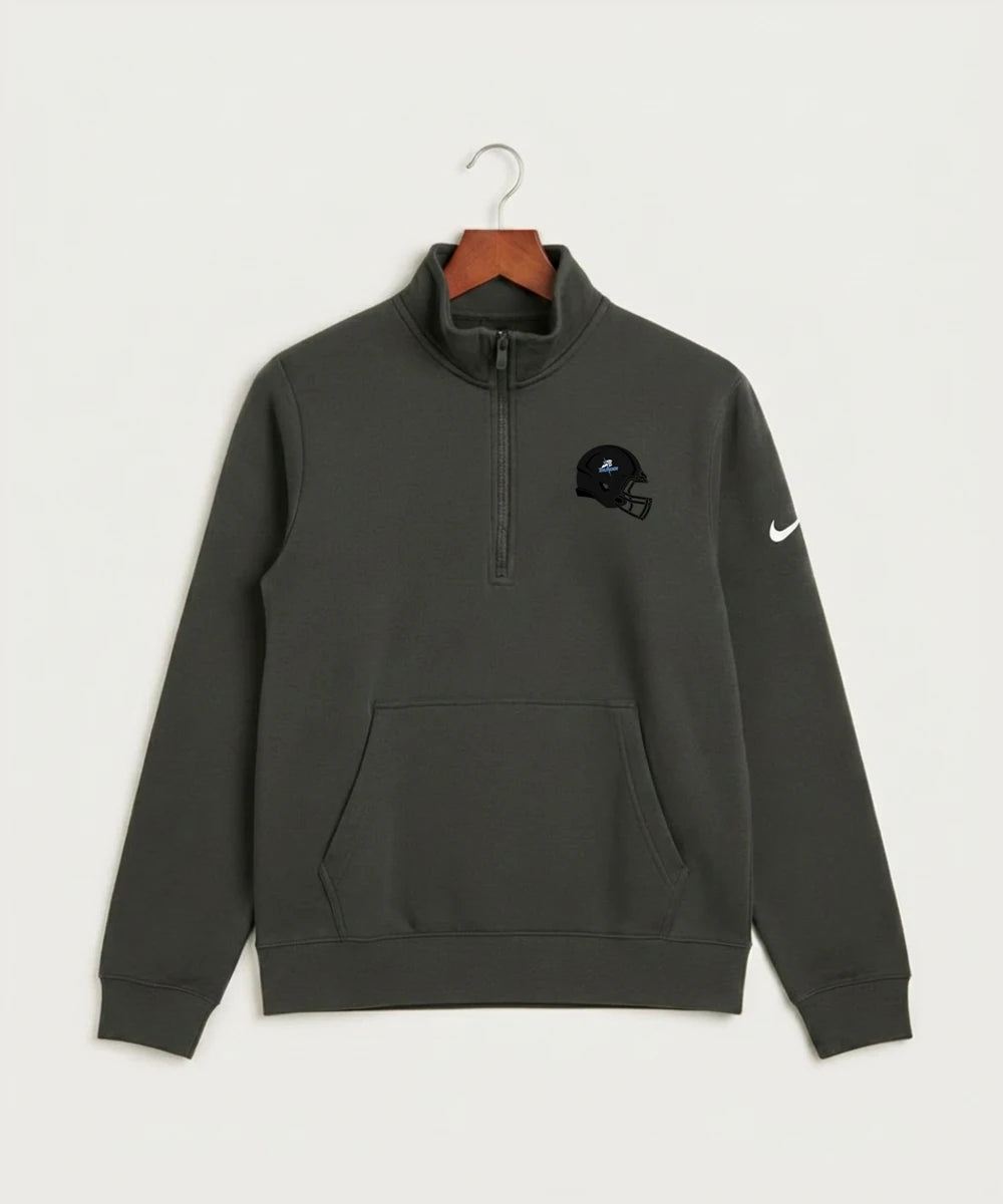 Long Prairie Grey Eagle High School Football (Boys) - Anthracite Nike Club Fleece Sleeve Swoosh 1/2-Zip NKDX6718