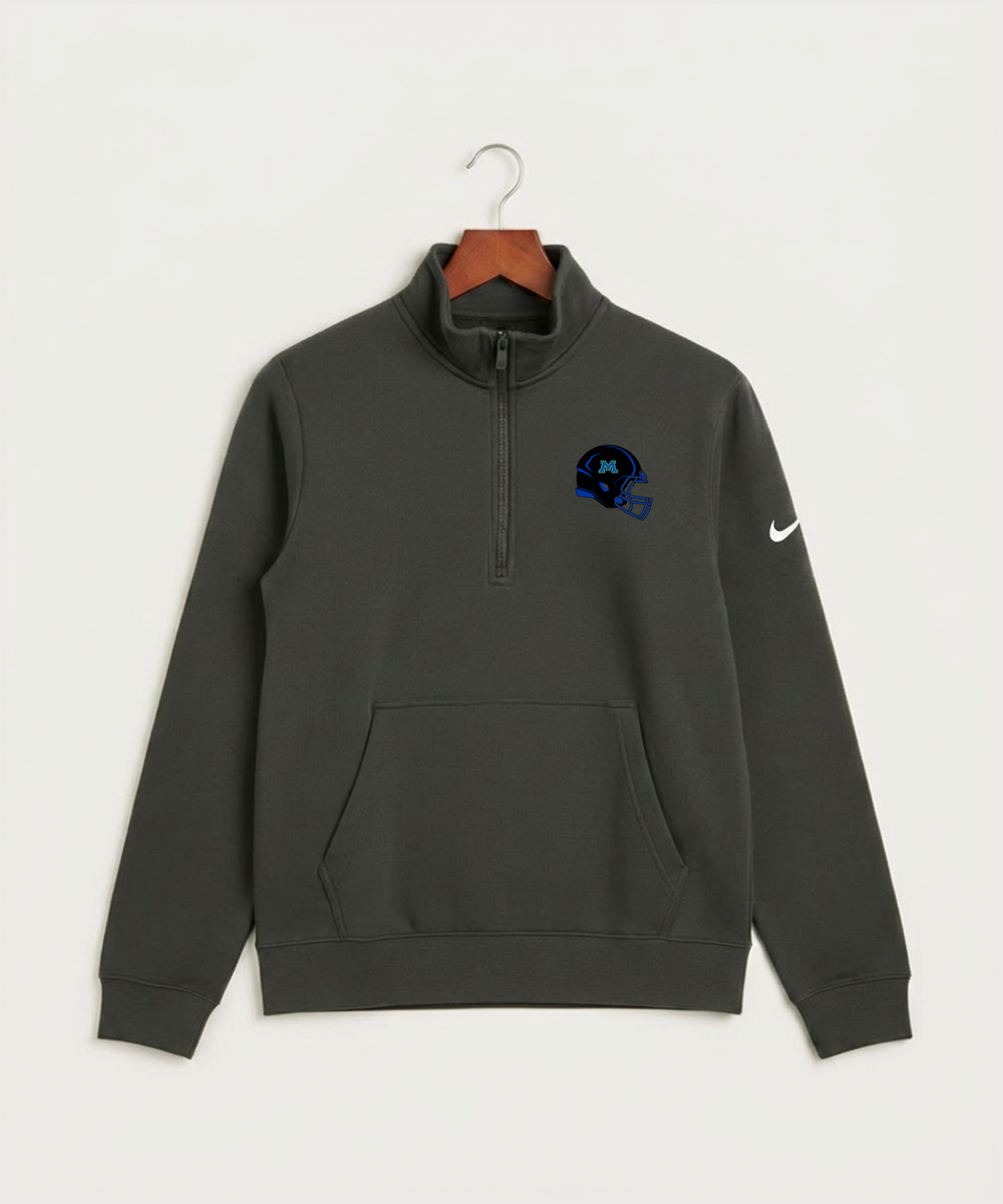 Minnewaska Area High School Football (Boys) - Anthracite Nike Club Fleece Sleeve Swoosh 1/2-Zip NKDX6718