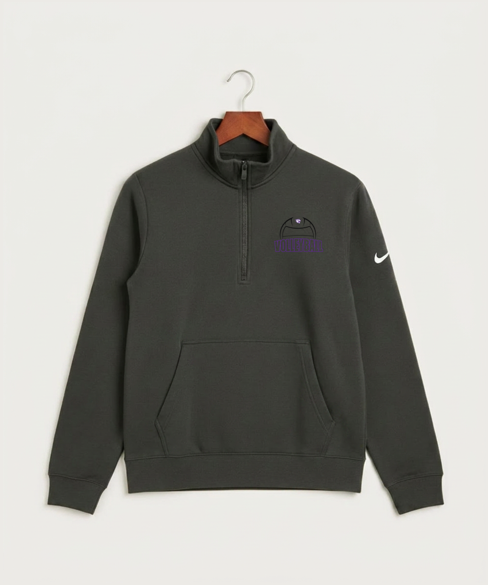 Goodhue High School Volleyball (Girls) - Anthracite Nike Club Fleece Sleeve Swoosh 1/2-Zip NKDX6718