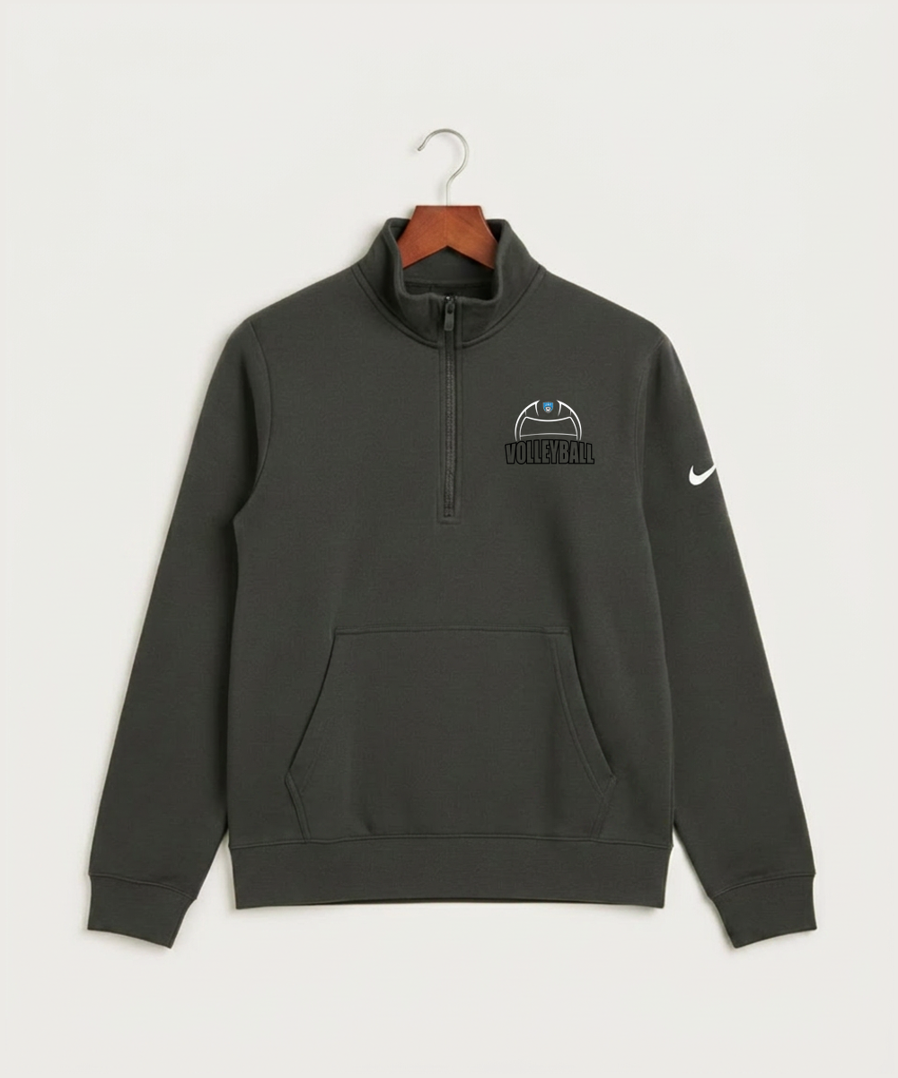Janesville Waldorf Pemberton Volleyball (Girls) - Anthracite Nike Club Fleece Sleeve Swoosh 1/2-Zip NKDX6718