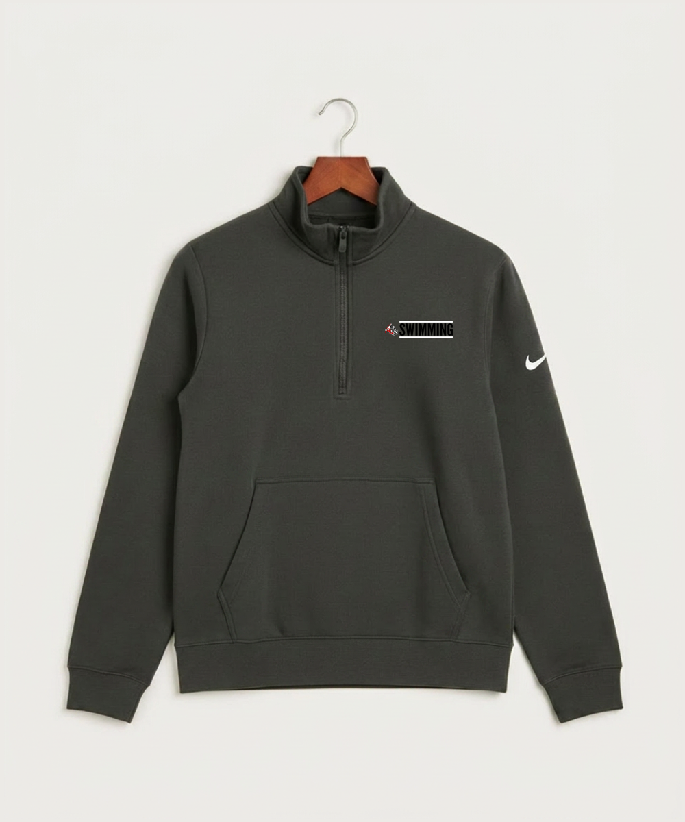 John Marshall High School Swim Dive Girls - Anthracite Nike Club Fleece Sleeve Swoosh 1/2-Zip NKDX6718
